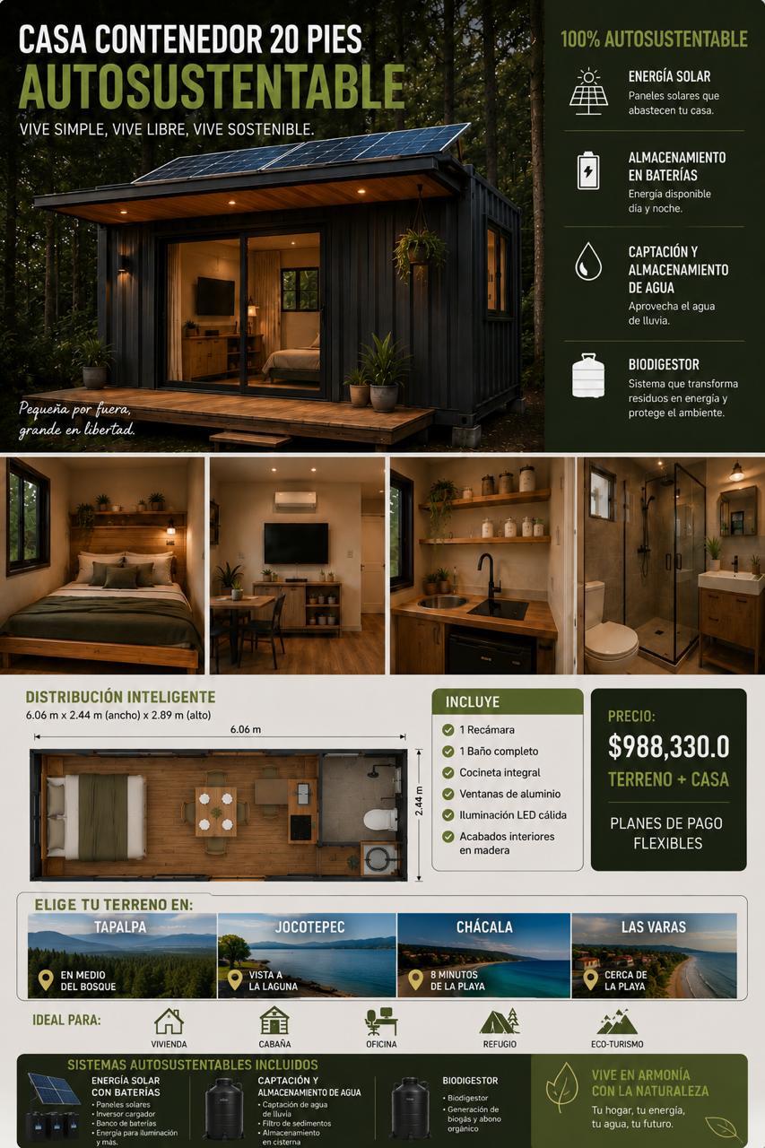 Promoción casa contenedor con terreno, desde $988,330